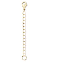 1Pc Adabele Authentic Gold Plated Sterling Silver Chain Extender Removable Adjustable 5 Inch Extension For Necklace Anklet Brace