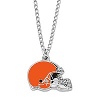 Aminco Nfl Cleveland Browns Team Logo Pendant Necklace, Silver, 4