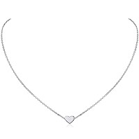 925 Sterling Silver Necklace For Women Tiny Small Heart Necklace Endlessness Love Dainty Necklace 16