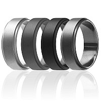 ROQ Men's Silicone Wedding Ring, 8mm, Comfort Fit, Size 9