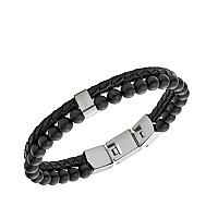 Fossil Mens Beaded Bracelet Color Smoke Model Jf03008793