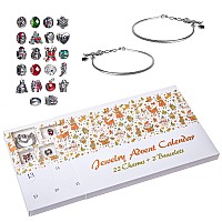 Red Co Christmas Advent Charm Calendar With 2 Bracelets 22 Unique Charms Jewelry Set 24 Gifts Total Present For Daughter N