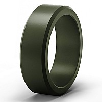 Thunderfit Silicone Ring For Men Rubber Wedding Band 1 Ring Dark Green 13514 23Mm