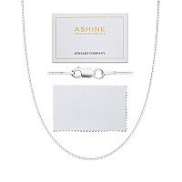 Ashine Sterling Silver Chain Silver Chain Necklace For Women Silver Necklace Chain Chain Necklace Valentine 1Mm Box Chain Lobst