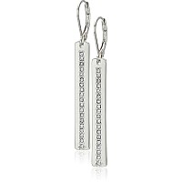 Nine West Silvertone Crystal Linear Earrings