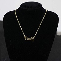 Awegift Name Necklace Big Initial Gold Plated Best Friend Jewelry Women Gift For Her Emily