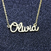 Awegift Personalized Name Necklace For Women Gold Plated Best Friend Birthday Jewelry Gifts For Her Olivia