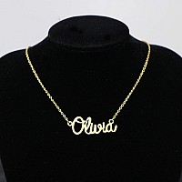 Awegift Personalized Name Necklace For Women Gold Plated Best Friend Birthday Jewelry Gifts For Her Olivia