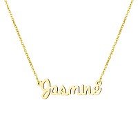 Awegift Name Necklace Big Initial Gold Plated Best Friend Jewelry Women Gift For Her Jasmine