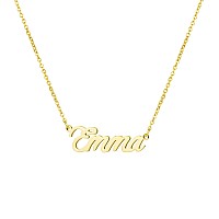 Awegift Name Necklace Big Initial Gold Plated Best Friend Jewelry Women Gift For Her Emma