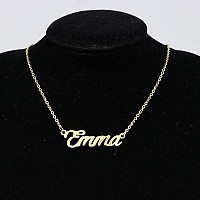 Awegift Name Necklace Big Initial Gold Plated Best Friend Jewelry Women Gift For Her Emma