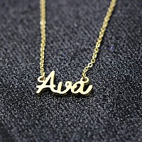 Awegift Name Necklace Big Initial Gold Plated Best Friend Jewelry Women Gift For Her Ava