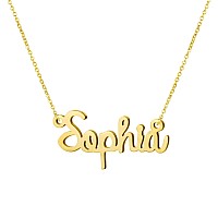 Awegift Name Necklace Big Initial Gold Plated Best Friend Jewelry Women Gift For Her Sophia