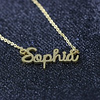 Awegift Name Necklace Big Initial Gold Plated Best Friend Jewelry Women Gift For Her Sophia