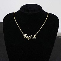 Awegift Name Necklace Big Initial Gold Plated Best Friend Jewelry Women Gift For Her Sophia