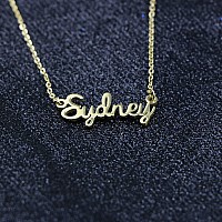 Awegift Name Necklace Big Initial Gold Plated Best Friend Jewelry Women Gift For Her Sydney