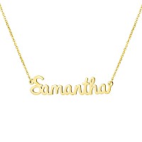 Awegift Name Necklace Big Initial Gold Plated Best Friend Jewelry Women Gift For Her Samantha