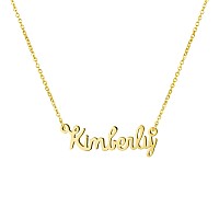 Awegift Name Necklace Big Initial Gold Plated Best Friend Jewelry Women Gift For Her Kimberly