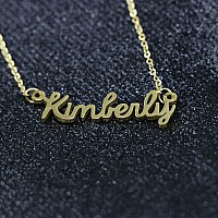 Awegift Name Necklace Big Initial Gold Plated Best Friend Jewelry Women Gift For Her Kimberly