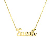 Awegift Name Necklace Big Initial Gold Plated Best Friend Jewelry Women Gift For Her Sarah