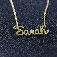 Awegift Name Necklace Big Initial Gold Plated Best Friend Jewelry Women Gift For Her Sarah