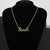 Awegift Name Necklace Big Initial Gold Plated Best Friend Jewelry Women Gift For Her Sarah