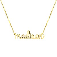 Awegift Name Necklace Big Initial Gold Plated Best Friend Jewelry Women Gift For Her Madison