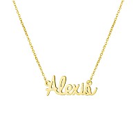 Women Name Necklace Big Initial Gold Plated Best Friend Jewelry Women Gift For Her Alexis