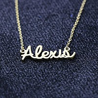 Women Name Necklace Big Initial Gold Plated Best Friend Jewelry Women Gift For Her Alexis