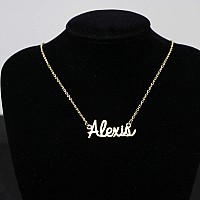 Women Name Necklace Big Initial Gold Plated Best Friend Jewelry Women Gift For Her Alexis