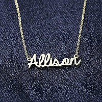 Awegift Women Jewelry Name Necklace Big Initial Gold Plated Best Friend Women Gift For Her Allison