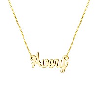 Name Necklace Big Initial Gold Plated Best Friend Jewelry Women Gift For Her Avery