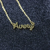 Name Necklace Big Initial Gold Plated Best Friend Jewelry Women Gift For Her Avery