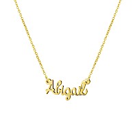 Big Initial Name Necklace Gold Plated Best Friend Jewelry Girls Women Gift For Her Abigail