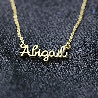 Big Initial Name Necklace Gold Plated Best Friend Jewelry Girls Women Gift For Her Abigail