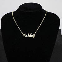 Awegift Jewelry For Name Necklace Big Initial Gold Plated Best Friend Women Gift For Her Ashley