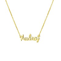 Awegift Gift For Women Name Necklace Big Initial Gold Plated Best Friend Jewelry Audrey