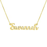 Awegift Name Necklace Big Initial Gold Plated Best Friend Jewelry Women Gift For Her Savannah