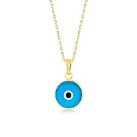 Gelin 14K Solid Gold Evil Eye Protection Charm Pendant Necklace Evil Eye Jewelry For Women