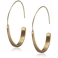 Lucky Brand Womens Brushed Gold Modern Hoop Earrings One Size