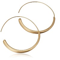 Lucky Brand Womens Brushed Gold Modern Hoop Earrings One Size