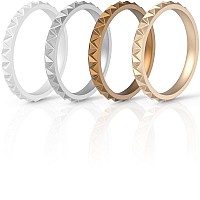 Thunderfit Womens Triangle Diamond Stackable Rings 16 Rings 12 Rings 8 Rings 4 Rings 1 Ring Thin Silicone Wedding Ri