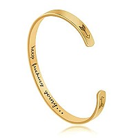 Joycuff Inspirational Bracelets Fight Cancer Gifts For Best Friend Personalized Mantra Cuff Bangle Engraved