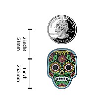 Neon Sugar Skull Da De Muertos Enamel Pin