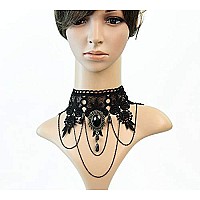 Iwensheng Halloween Costumes Jewelry For Women Steampunk Black Lace Choker Necklace Gothic Jewelry Accessories Vampire Choker