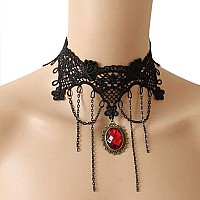 Iwensheng Halloween Costumes Jewelry For Women Steampunk Black Lace Choker Necklace Gothic Jewelry Accessories Vampire Choker