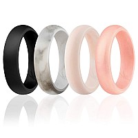 ROQ Silicone Wedding Ring Set for Women, Size 6, 4 Pack