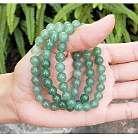 Adabele Real Natural Green Aventurine Gemstone Beaded Bracelet 75 Inch Stretch Chakras Healing Crystal Stone Jewelry Women Men