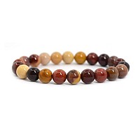 Adabele Real Natural Mookaite Jasper Gemstone Beaded Bracelet 75 Inch Stretch Chakras Healing Crystal Stone Jewelry Birthday Gi