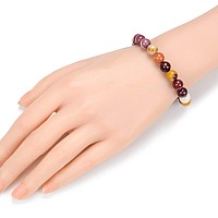 Adabele Real Natural Mookaite Jasper Gemstone Beaded Bracelet 75 Inch Stretch Chakras Healing Crystal Stone Jewelry Birthday Gi